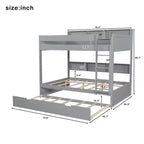 Whisen Full over Full Bunk Bed & Bed Frame with Trundle & Built-in Storage