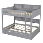 Whisen Full over Full Bunk Bed & Bed Frame with Trundle & Built-in Storage