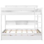 Whisen Full over Full Bunk Bed & Bed Frame with Trundle & Built-in Storage