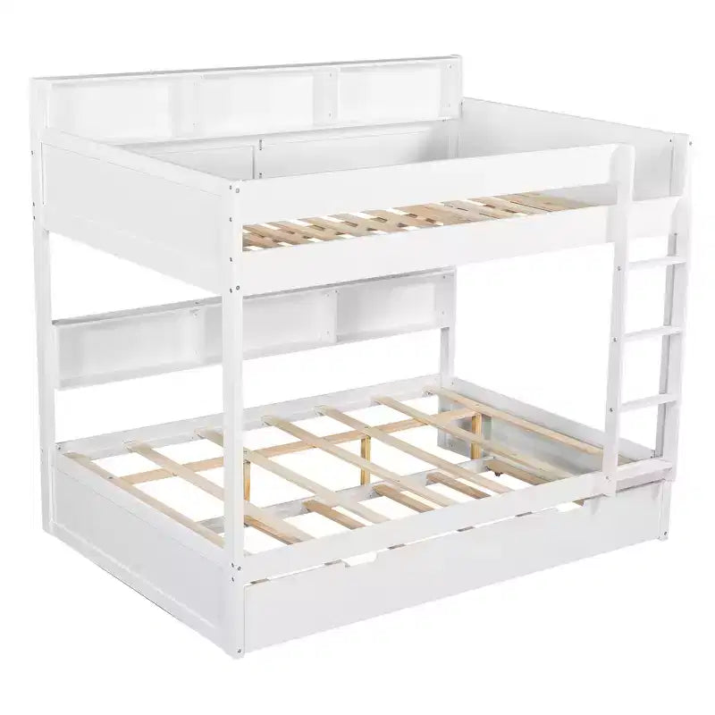 Whisen Full over Full Bunk Bed & Bed Frame with Trundle & Built-in Storage