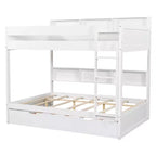 Whisen Full over Full Bunk Bed & Bed Frame with Trundle & Built-in Storage
