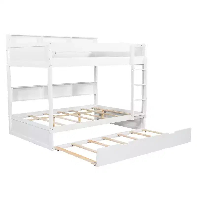 Whisen Full over Full Bunk Bed & Bed Frame with Trundle & Built-in Storage