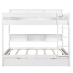 Whisen Full over Full Bunk Bed & Bed Frame with Trundle & Built-in Storage