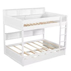 Whisen Full over Full Bunk Bed & Bed Frame with Trundle & Built-in Storage
