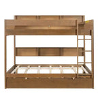 Whisen Full over Full Bunk Bed & Bed Frame with Trundle & Built-in Storage