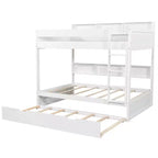 Whisen Full over Full Bunk Bed & Bed Frame with Trundle & Built-in Storage