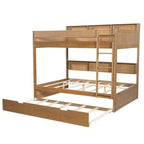 Whisen Full over Full Bunk Bed & Bed Frame with Trundle & Built-in Storage