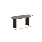HomeRoots 67 Walnut Solid Wood Double Pedestal Base Oval Dining Table
