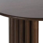 HomeRoots 67 Walnut Solid Wood Double Pedestal Base Oval Dining Table