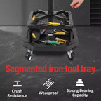 Rolling Garage Stool, Adjustable Height 330LBS Capacity Mechanic Stool, 360 Swivel Wheels Padded Shop Seat, Heavy Duty Work Bench for Workshop
