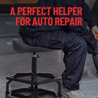 Rolling Garage Stool, Adjustable Height 330LBS Capacity Mechanic Stool, 360 Swivel Wheels Padded Shop Seat, Heavy Duty Work Bench for Workshop