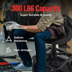 Rolling Garage Stool, Adjustable Height 330LBS Capacity Mechanic Stool, 360 Swivel Wheels Padded Shop Seat, Heavy Duty Work Bench for Workshop