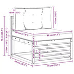 vidaXL Outdoor Middle sofa Solid Acacia Wood Natural