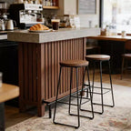 GDFStudio Paula Modern Metal and Wood Bar Table with 2-Tier Storage and Adjustable Foot Pads