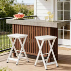 GDFStudio Paula Modern Metal and Wood Bar Table with 2-Tier Storage and Adjustable Foot Pads