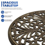Outdoor Lightweight Cast Aluminum Dining Table, Durable & Easy to Assemble for Patio and Garden Use