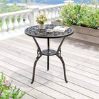 Outdoor Lightweight Cast Aluminum Dining Table, Durable & Easy to Assemble for Patio and Garden Use