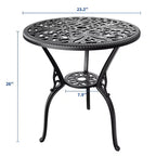 Outdoor Lightweight Cast Aluminum Dining Table, Durable & Easy to Assemble for Patio and Garden Use