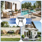 Outdoor Lightweight Cast Aluminum Dining Table, Durable & Easy to Assemble for Patio and Garden Use