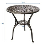 Outdoor Lightweight Cast Aluminum Dining Table, Durable & Easy to Assemble for Patio and Garden Use