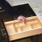 Rev-A-Shelf Customizable Drop-In Kitchen Drawer Organizer Kit for Large Utensils, Knick Knacks, & Cutlery Organization w/Adjusdable Clips, LD-4CT21-1