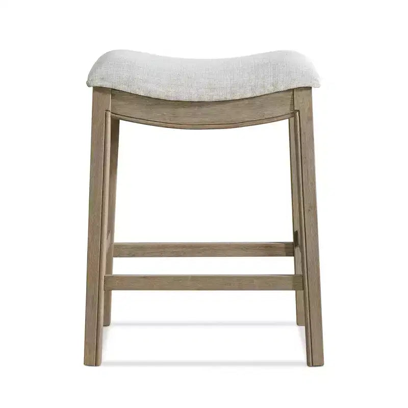 ROME + OAK Parker Backless Saddle Counter Stool, Reclaimed Oak, Grey, 3 Pack
