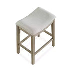ROME + OAK Parker Backless Saddle Counter Stool, Reclaimed Oak, Grey, 3 Pack