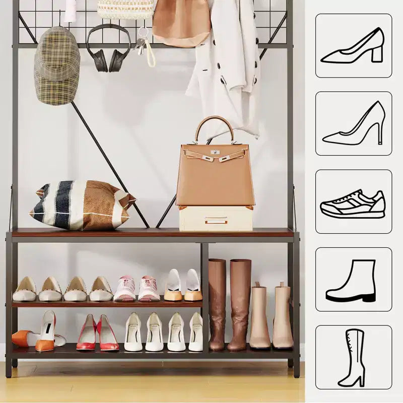 Versatile Freestanding Clothes Rack - Home Wardrobe Organizer for Efficient Storage - Durable Standalone Garment Rack