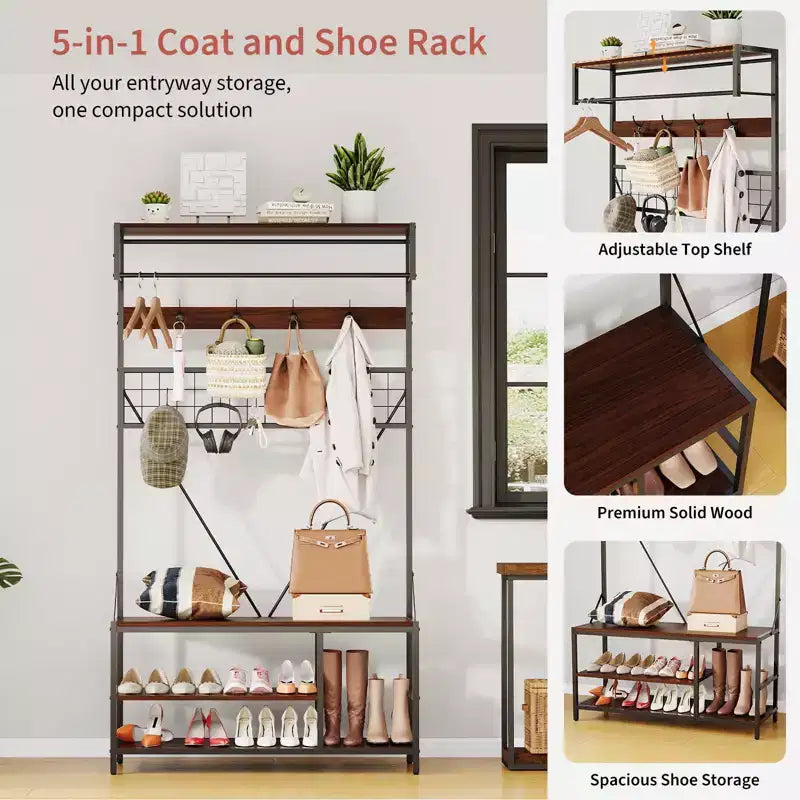 Versatile Freestanding Clothes Rack - Home Wardrobe Organizer for Efficient Storage - Durable Standalone Garment Rack