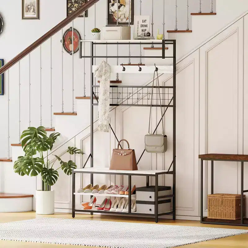 Versatile Freestanding Clothes Rack - Home Wardrobe Organizer for Efficient Storage - Durable Standalone Garment Rack
