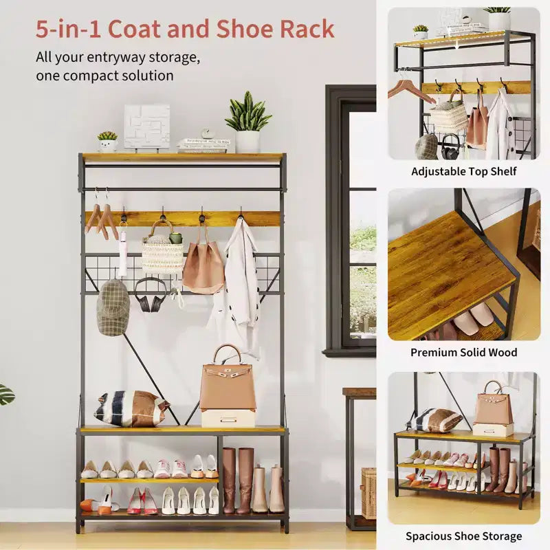 Versatile Freestanding Clothes Rack - Home Wardrobe Organizer for Efficient Storage - Durable Standalone Garment Rack