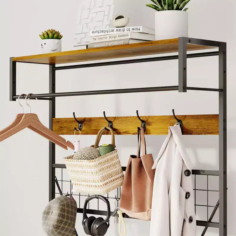 Versatile Freestanding Clothes Rack - Home Wardrobe Organizer for Efficient Storage - Durable Standalone Garment Rack