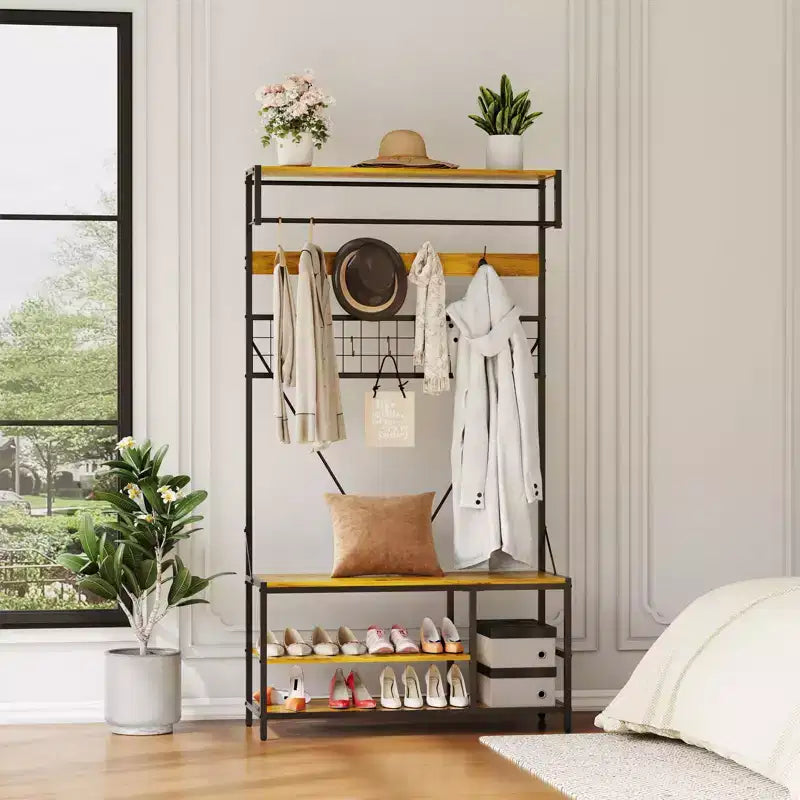 Versatile Freestanding Clothes Rack - Home Wardrobe Organizer for Efficient Storage - Durable Standalone Garment Rack
