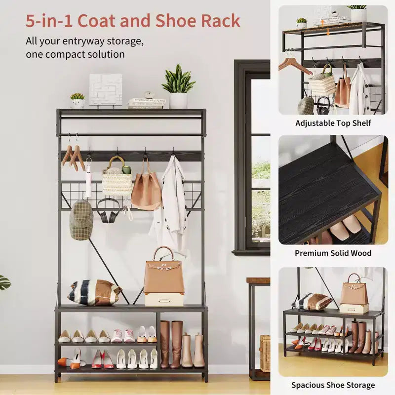Versatile Freestanding Clothes Rack - Home Wardrobe Organizer for Efficient Storage - Durable Standalone Garment Rack