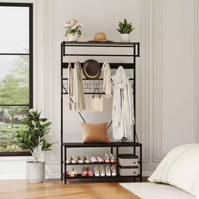 Versatile Freestanding Clothes Rack - Home Wardrobe Organizer for Efficient Storage - Durable Standalone Garment Rack