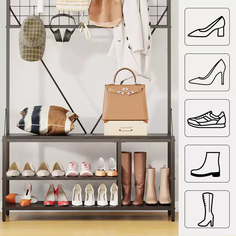 Versatile Freestanding Clothes Rack - Home Wardrobe Organizer for Efficient Storage - Durable Standalone Garment Rack