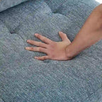 Canapé modulable combiné à faire soi-même avec rangement intégré et incrustations en clous de cuivre