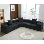 Divano componibile angolare a L in boucle oversize da 111 pollici, combinazione libera in 3 pezzi