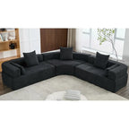 Divano componibile angolare a L in boucle oversize da 111 pollici, combinazione libera in 3 pezzi
