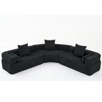 Divano componibile angolare a L in boucle oversize da 111 pollici, combinazione libera in 3 pezzi