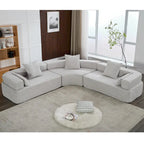 Divano componibile angolare a L in boucle oversize da 111 pollici, combinazione libera in 3 pezzi