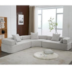 Divano componibile angolare a L in boucle oversize da 111 pollici, combinazione libera in 3 pezzi