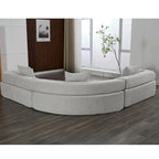 Divano componibile angolare a L in boucle oversize da 111 pollici, combinazione libera in 3 pezzi