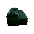 Canapé modulaire convertible 6 places en velours côtelé avec 3 poufs amovibles et 5 oreillers, combinaison libre