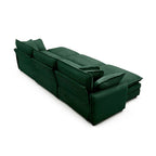 Canapé modulaire convertible 6 places en velours côtelé avec 3 poufs amovibles et 5 oreillers, combinaison libre