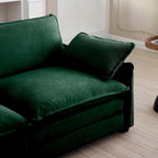 Canapé modulaire convertible 6 places en velours côtelé avec 3 poufs amovibles et 5 oreillers, combinaison libre