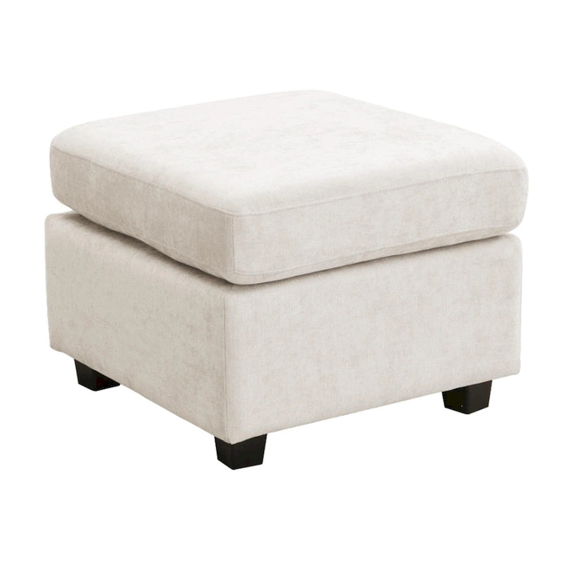 Canapé d'angle 103 places avec deux poufs mobiles et trois ports USB