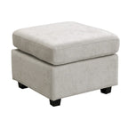 Canapé d'angle 103 places avec deux poufs mobiles et trois ports USB