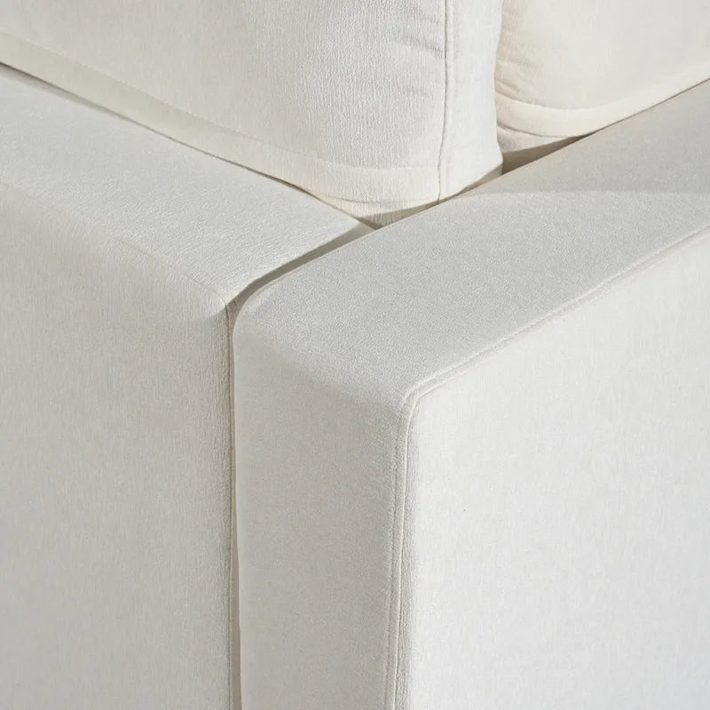 Divano sezionale modulare a 4 posti imbottito beige con ricarica wireless
