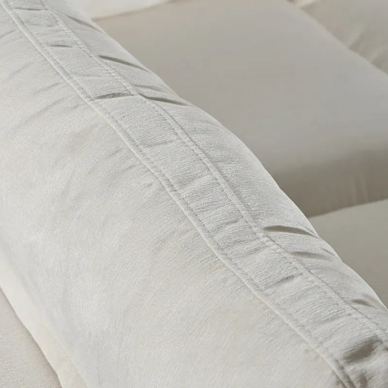 Divano sezionale modulare a 4 posti imbottito beige con ricarica wireless